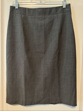 High-waisted charcoal pinstripe pencil skirt, Banana Republic, gray, 6